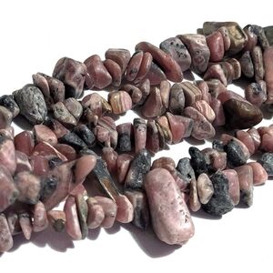 Natural Gemstone Beads | Rhodochrosite | Large Tumbled | 8" Strand | Crystal